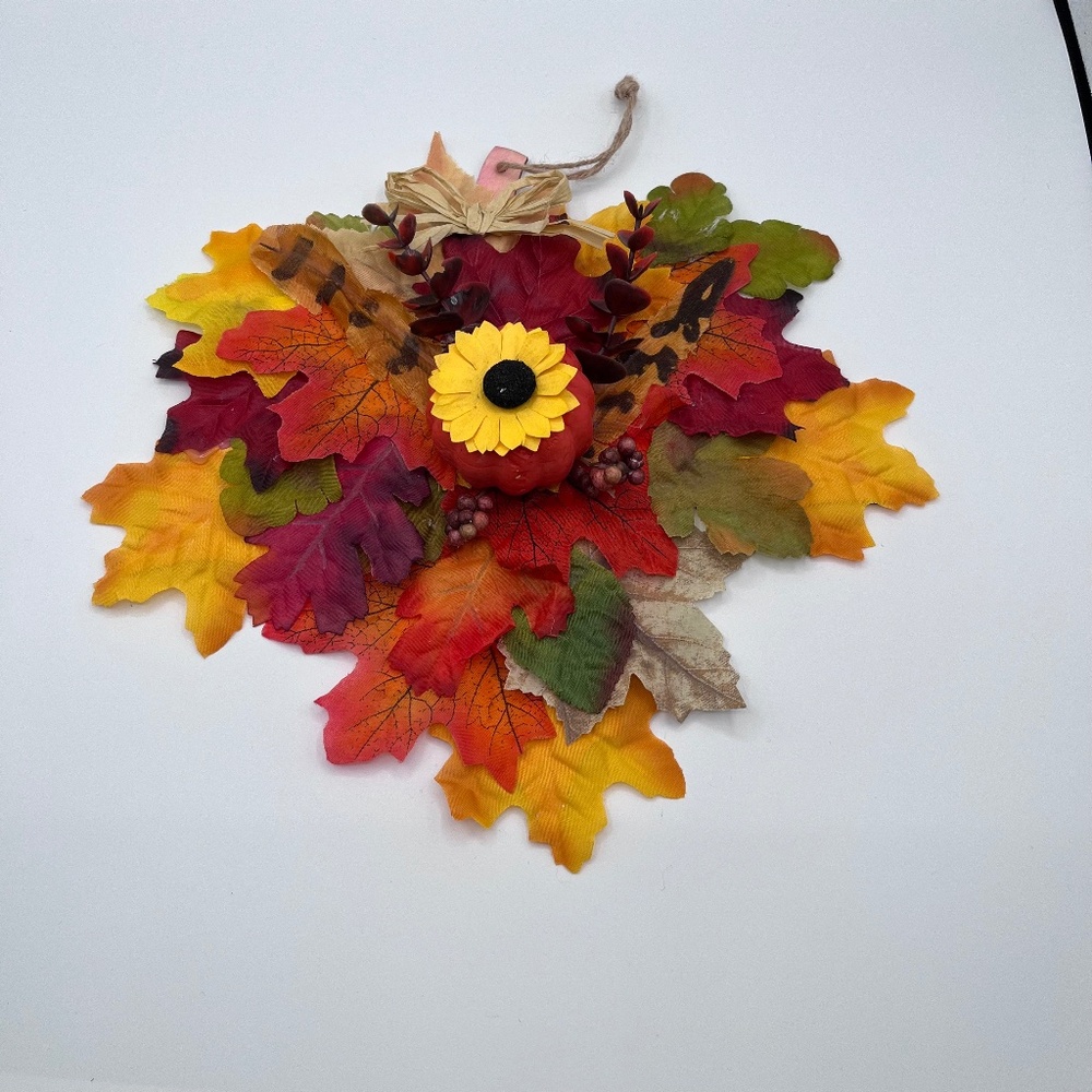 Fall leaf shaped wreath